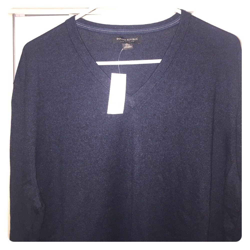 Banana republic NWT Men's Silk Cotton Cashmere Vee - Picture 2 of 5